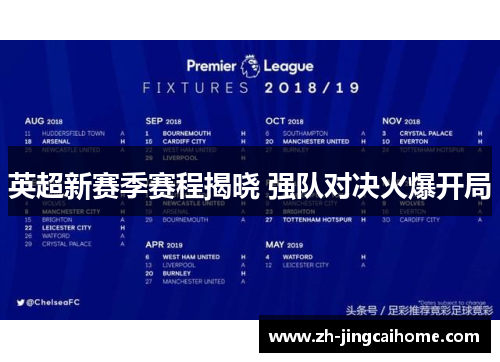 英超新赛季赛程揭晓 强队对决火爆开局
